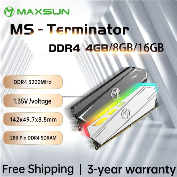 Rams Maxsun Ram DDR4 4GB 8GB 16GB память DDR3 1600 2666 3200 МГц Мемория Рэмс DIMM DMR4 RGB Освещение