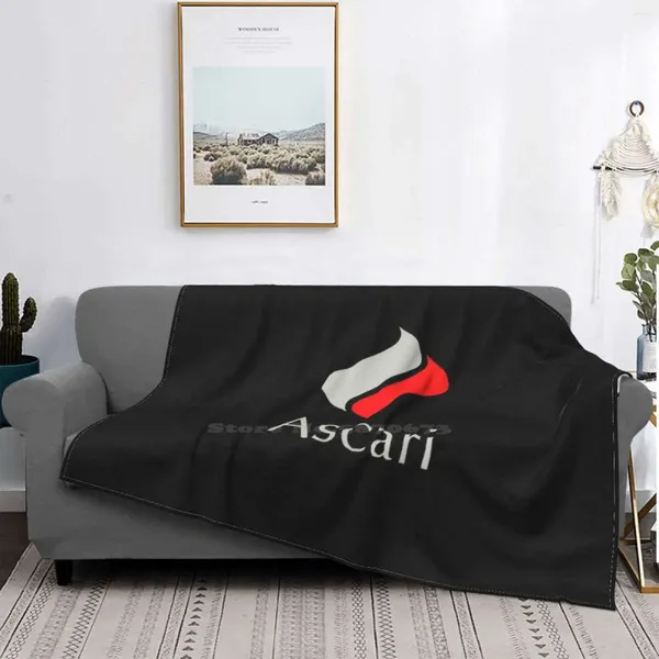 Coperte Ascari Four Seasons comodità Calda lancio morbido Coppate Auto per auto coperte Auto Classico Vintage Racing Retro Emblem Auto