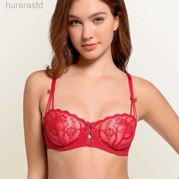 Bras Wingslove Womens San Valentines Day Bra Bra sottoposta a pizzo trasparente Sheer See attraverso non imbottito 240410