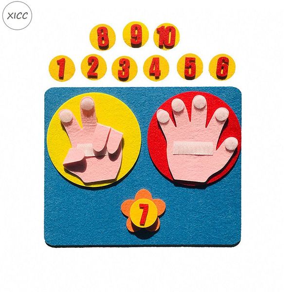 T-N APPRENDIMENTO CONTO DI DIMIF Digital Gift Numeri di dito in feltro fatti a mano Set di giocattoli per bambini Assistenza didattica Non tessuto fai-da-te non tessuto