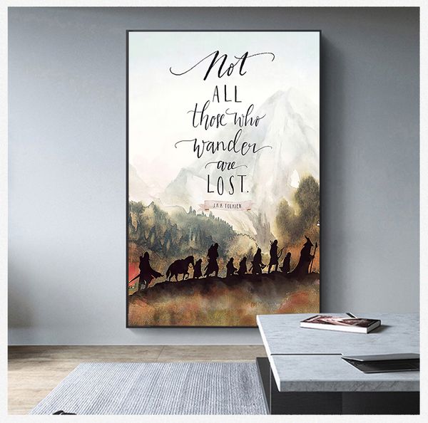 Bild J.R.R.Tolkien Zitate Drucke für Wohnzimmer Wohnzimmer Dekor Fantasy Literatur Film Poster Wandkunst Leinwand Malerei