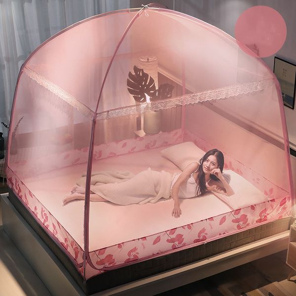 1 pezzo Bi-parto per le zanzare per adulti Net Full-Bottom Mosquito Tenda pieghevole Tenda da letto a letto moderno mette in rete da letto estivo 2m