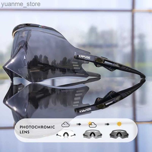 Eyewear Photochromic Men Mulheres Mulheres Mountain Bike Glass Motocross Sport Ciclismo Pesca Descoloração Goggle Óculos de sol Eyewear Y240410