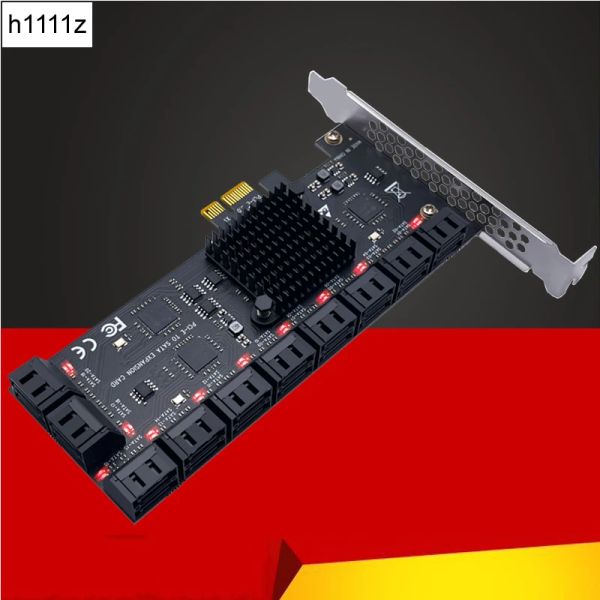 Cards CHI A Mining 20 PORTS SATA 6 ГБ в PCI EXPRESS CONTROLLER CARD PCIE ADAPTER SATA III CONTERTER PCIE Adapter для ПК Новый