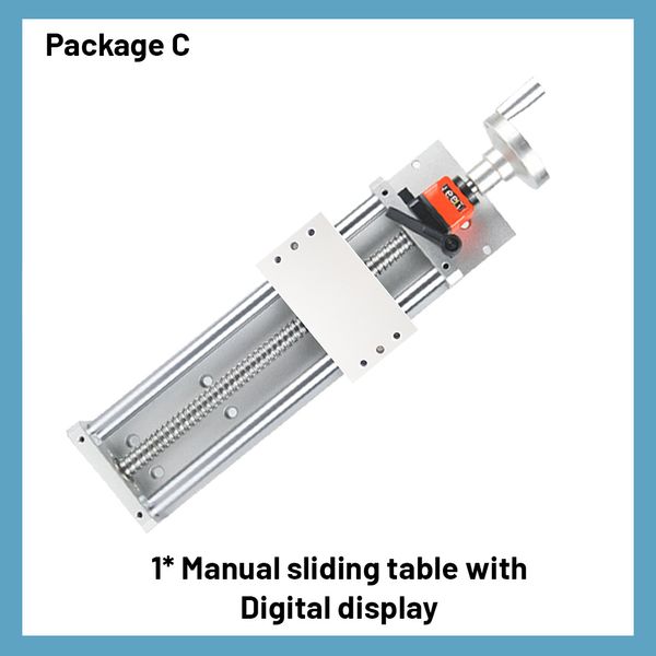 Manual do CNC Tabela deslizante de 100-700 mm Display digital Digital Liga de alumínio Linear linear Fase de poeira Tampa mão para a impressora 3D