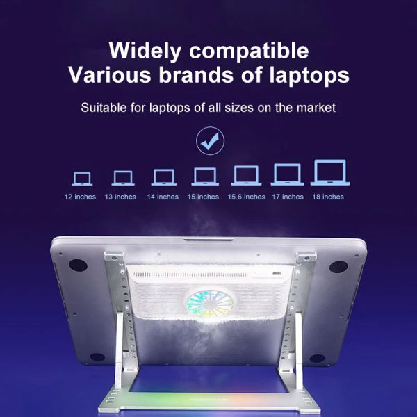 Almofadas para MacBook Notebook titular Notebook Refrigere Bracket Stand Stand Stand Aluminum Alumin ABS