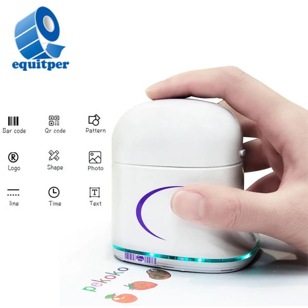 Printers Equitper Fai da te Piccolo colore Maker portatile portatile Etichetta del logo tatuatore di colore portatile Intelligent Mobile Inkjet Stampa