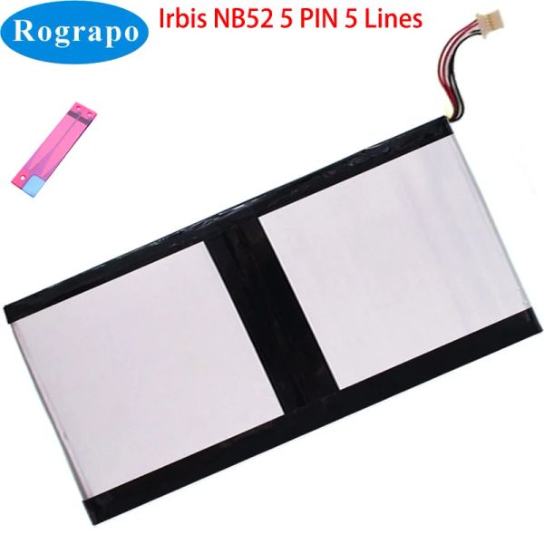 Baterias Novo 3,8V 10000mAh para Irbis NB52 Notebook Bateria de 5 pinos de 5 pinos de 5 pinos