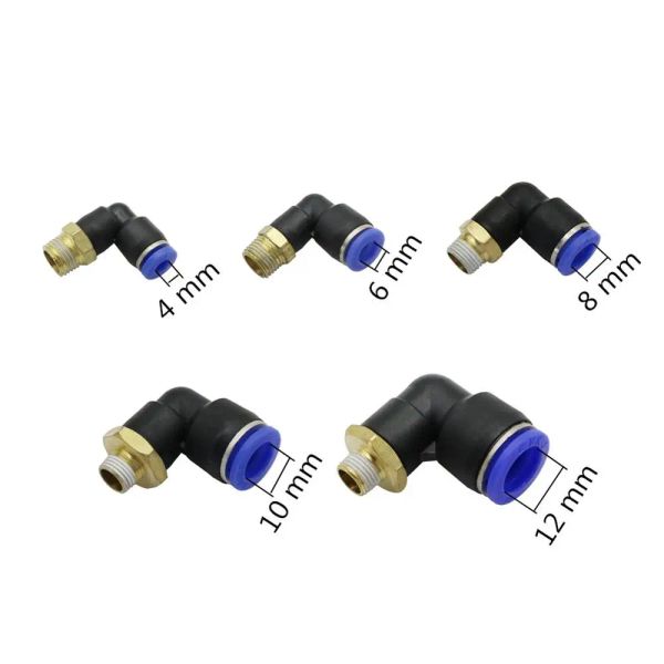 Conector de tubo pneumático de ar 10mm 8mm 6mm 4mm 12mm Od Tubo de mangueira 1/8 