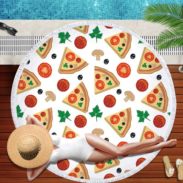 Asciugamano da spiaggia in microfibra stampato per pizza tappetino tappeto tappeto coperta decorazioni tessili