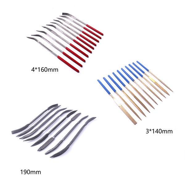 10/8pcs Diamond Mini Ago File set Strumenti pratici Craft Ceramic Ceramic File in legno di legno Gioielli Poliscatura Diamante File di diamanti intaglio