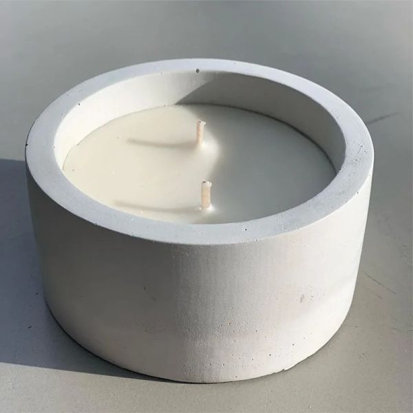 3 tamanhos de cimento redondo moldes de concreto para o porta -velas portador de silicone molde diy