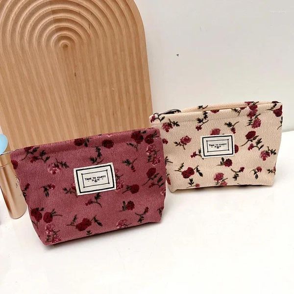 Bolsas de armazenamento Bolsa de viagem à mão Batom Organizer Casos de moda Moda Bolsa de maquiagem de pano de algodão cosméticos de algodão cosmético