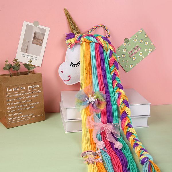 UNICORN Hair Clips Organizador de armazenamento Parede pendurada Hair tira de tira de arco para garotas decoração de decoração de parede estética Tamel boêmio