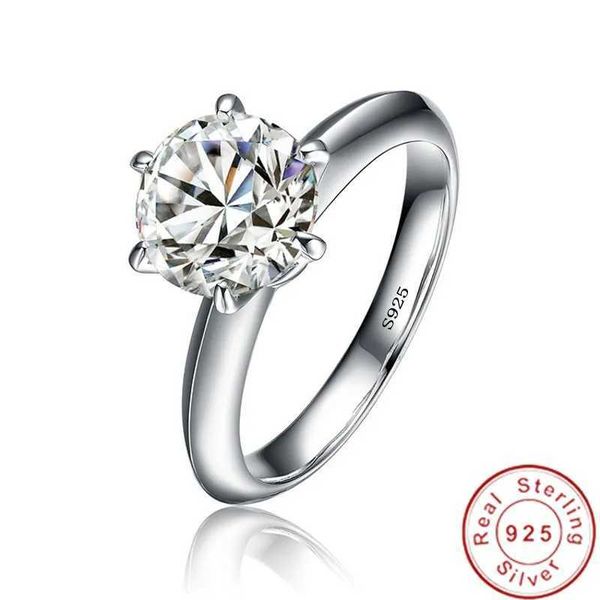 Bandringe 99% Rabatt spielen Karten 1ct Laborring Diamond Ring 100% echte 925 Sterling Silber Engagement Ring Womens Party Schmuck Ehering J240410