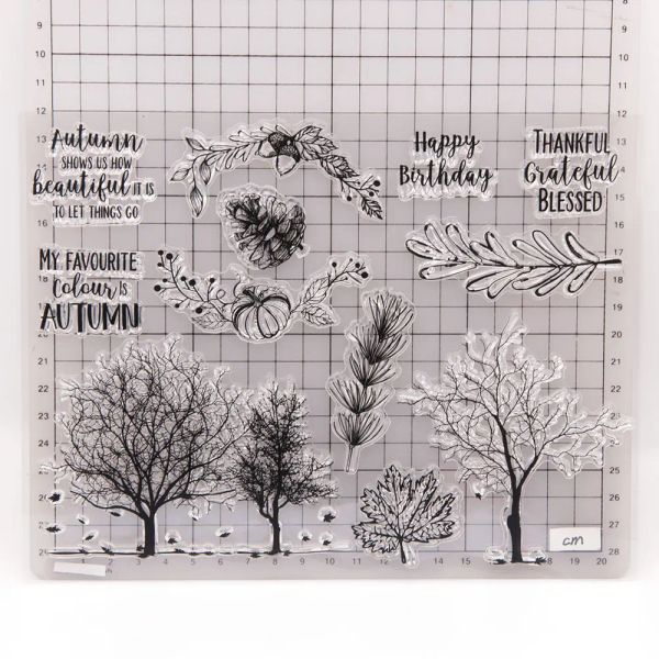 Осенние деревья металлические вырубки и прозрачные резиновые штампы для DIY ScrapBooking Crafts Carpts Make фотоальбом