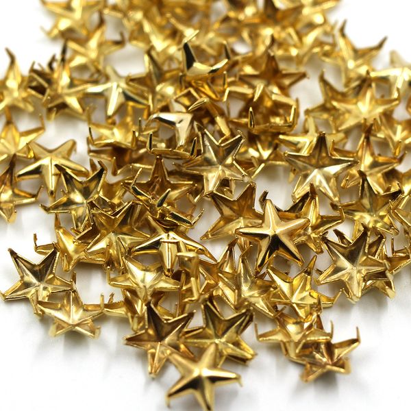 100pcs Star Form Nieten Silber Metal 5 Krallen Bolzen Basteln DIY für Leder 10mm Stollen und Spikes für Kleidung Punk Accessoires