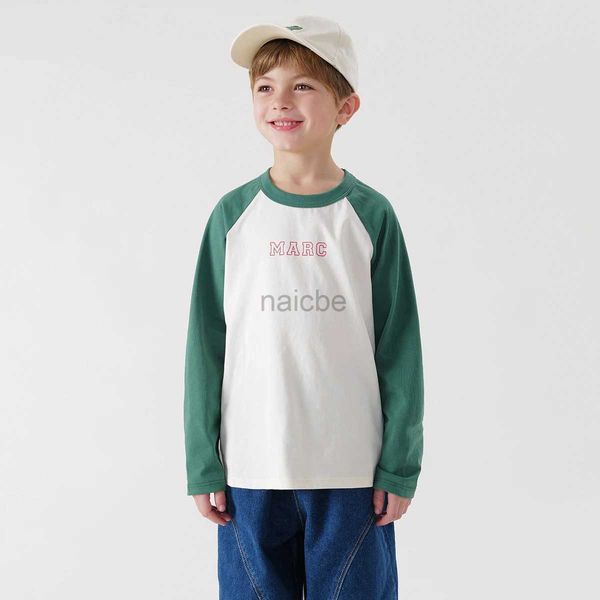 T-Shirts Marc Janie Boys Girls Fashion Fashion Clashing Colour Patched Sleeve T-Shirt Kinderbaumwolltimen für den Frühling 240138 240410