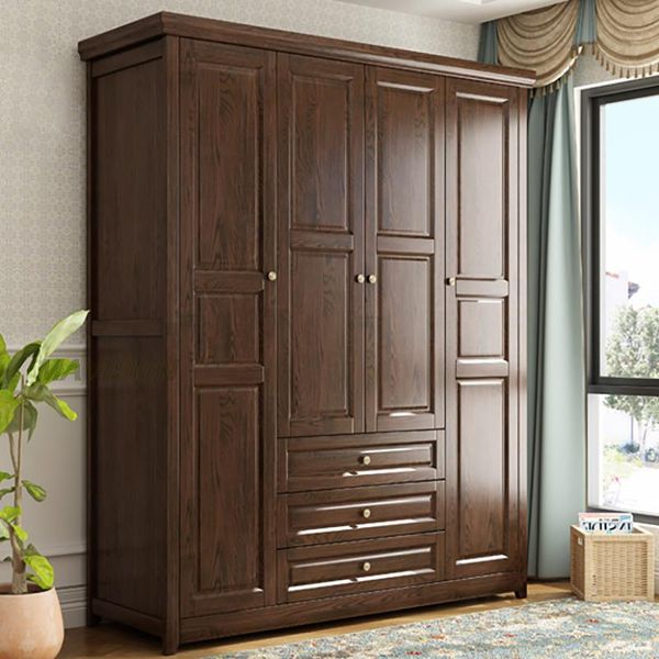 Ореховая кантри Американский стиль шкаф спальня 7 двери одежда для хранения шкафа