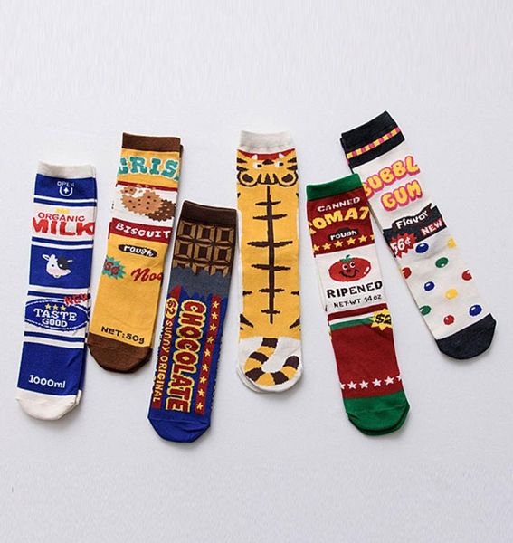 Nuovo design originale Novità di Funny Cartune Focks Socks Stampa Milk Food Tomato Women Calzini di cotone 3497045