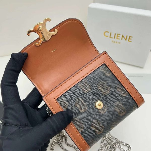 Держатель карт Celiene Bag Holder Luxury Leather Designer Designer Holders Women Man Man Fashion Coverse Key Couch Counkane Wholesale Brown 280