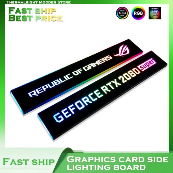 Raffreddamento del pannello laterale GPU RGB Coperchio di scheda video grafica decorazione VGA personalizzabile 5V 3PIN/12V 4PIN AURA MOD MOD FREEDER LILIGHTION