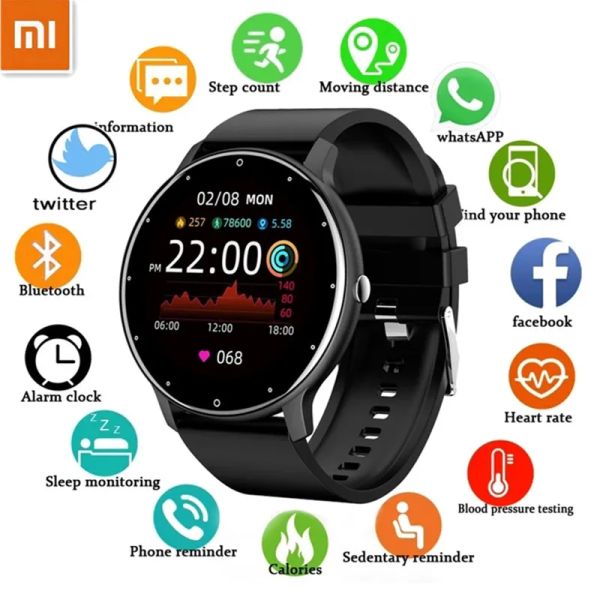 Saatler Xiaomi Akıllı Saat Erkekleri Kadın Tam Dokunmatik Ekran Spor Fitness İzle IP67 Su Geçirmez Bluetooth Android IOS Smartwatch Erkekler