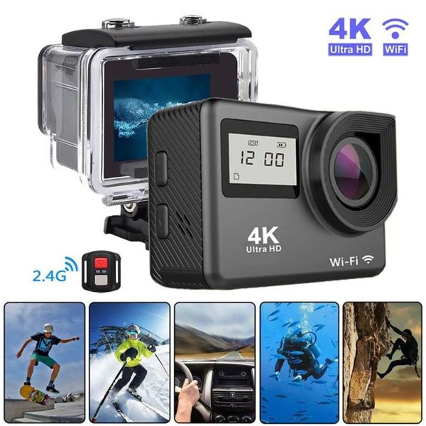 Telecamere 4K HD Screen Sports Camera Sports Camera WiFi Remote Control Waterproof Sports Scamera per la telecamera HD Camera da immersione HD Camera da immersione