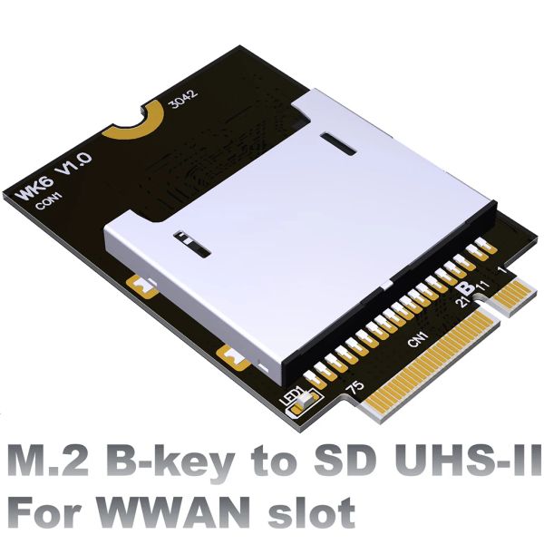 Karten M.2 B Schlüssel zum SD 4.0 Converter Board Support SD4.0 UHSII Notebook WWAN 4G Slot zum SD -Netzwerkkartenadapter für den Laptop WWAN Slot