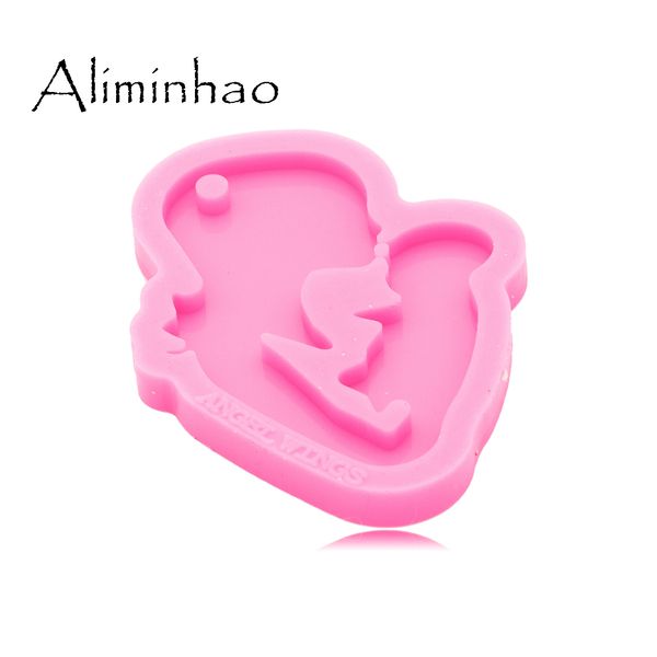 Dy06663 Super Resina Glosse Mãe e Baby Chave Molde Epóxi Craft Silicone molde polímero argila jóias DIY