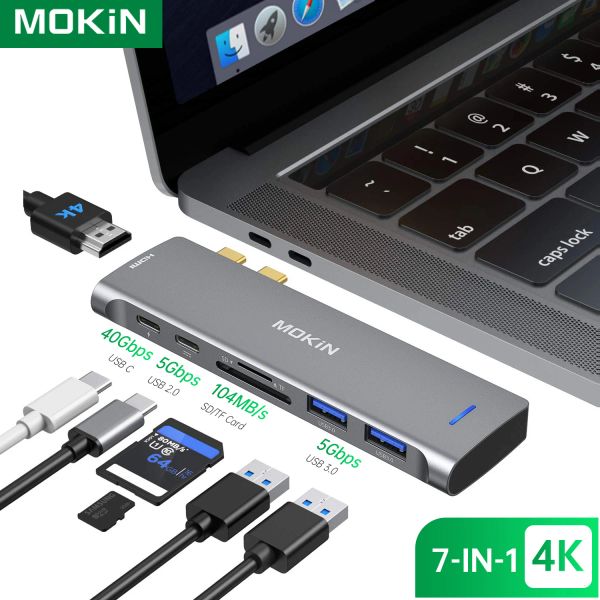 Hubs Mokin USB C Hub Adaptador Multiport para MacBook Pro, C a HDMI Hub dongle Compatível para laptop USB C e outros dispositivos tipo C