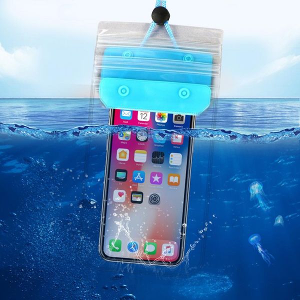 Hafif su geçirmez telefon kesesi kalınlaşan hassas dokunuş faydalı asılı asılı boyun telefonu sualtı kasa kuru çanta