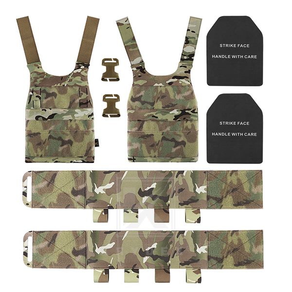 Krydex Tactical Low Vis Slick Plate Slick Carrier Airsoft Wargame System Adapt Slickster con 2 pezzi Piatti fittizi