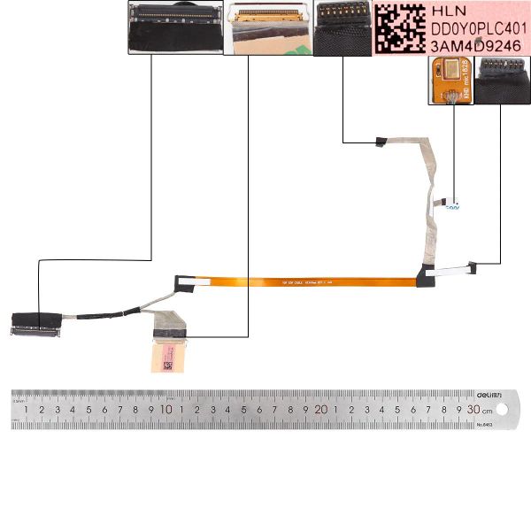 Scharniere neues Laptop -LCD -Kabel für HP Elitebook X360 1030 G3 0.4 40Pin DD0Y0PLC401