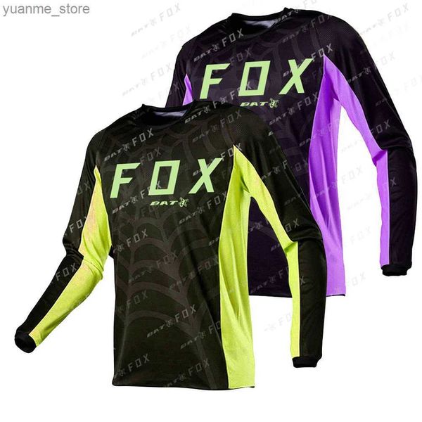 Велосипедные рубашки топы Mens Motocross Jersey Cross Enduro Jersey Foot Bik Foot Offroad DH Bat Down Hill Jersey Cycling Clothing Y240410