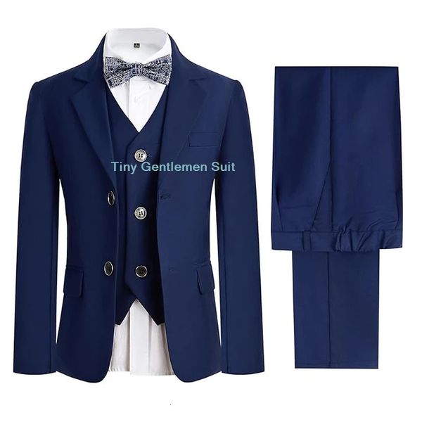 Meninos Formal Navy Dress Ten Set Set Infiloso Casamento PONTRA DE PONTRA DE PONTRAÇÃO DE CRIANÇAS CRIANÇAS CRANTE BLAZER CONVEL