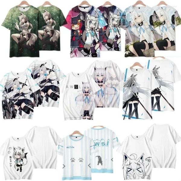 Herren Hoodies Anime Shirakami Fubuki 3d T Shirt Männer Frauen Sommer Mode Kurzarm Lustige T -Shirt Grafik Streetwear Cosplay Kostüm 2024