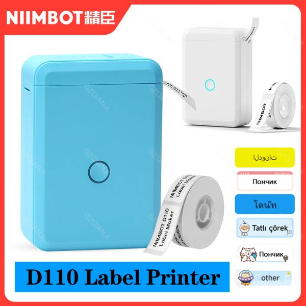 Stampanti Blue Niimbot D110 Macchina per la marca di etichetta Mini Pocket Etichetta termica Etichetta tutto in un adesivo Bluetooth Connect Printing Day Faition