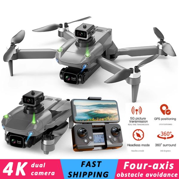 Dronlar K998 Profesyonel Dronlar Çift 4K Kamera HD Görme Engel Kaçınma Fırçasız Motorlu Dron GPS Optik Akış WiFi Quadcopter Oyuncaklar