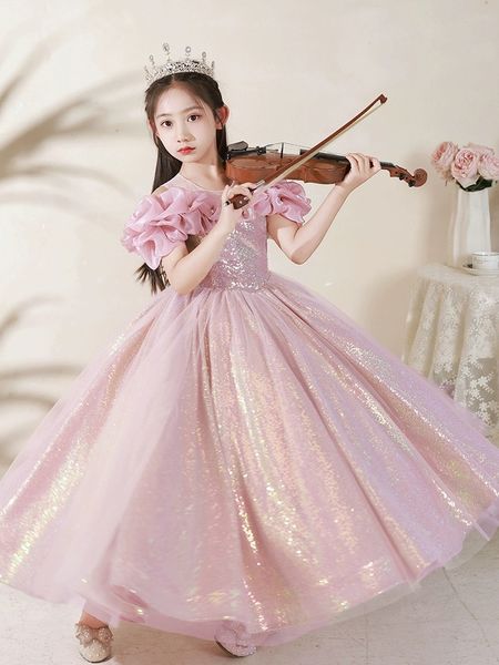 Розовые платья цветочниц маленькие детские платья по случаю дня рождения