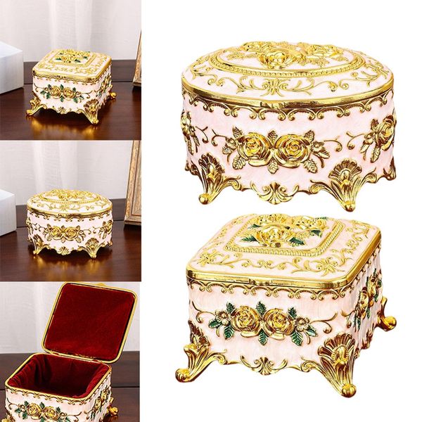 Винтажная коробка ювелирных изделий украшенные декоративные металлические ремесла европейский стиль коробка для хранения
