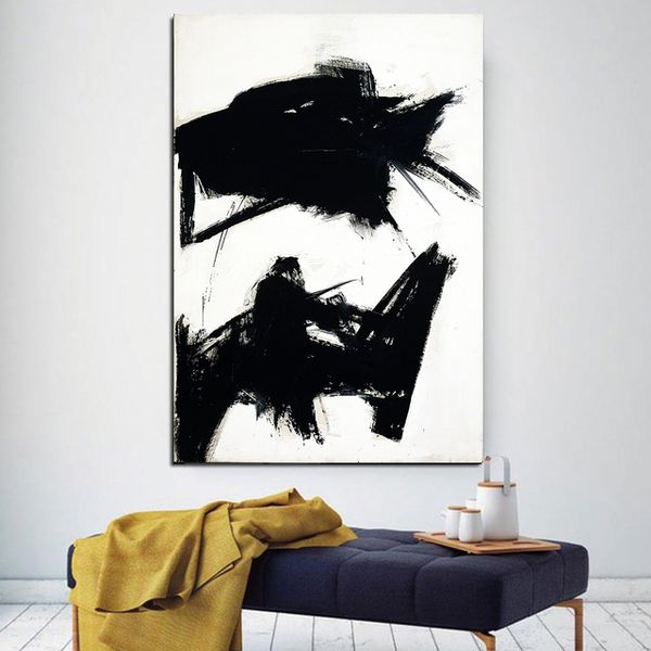 Arte Modern nórdico de lona nórdica pintura pôster em preto e branco fotografia botânica grande impressão abstrata para a decoração da casa da sala