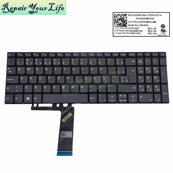 Keyboards BR Brasilien -Tastatur für Lenovo IdeaPad 32015abr 15iap 32015ast 32015iKB 15isk 33015ikbr SN20M63164 Brasilianische Laptop -Tastatur