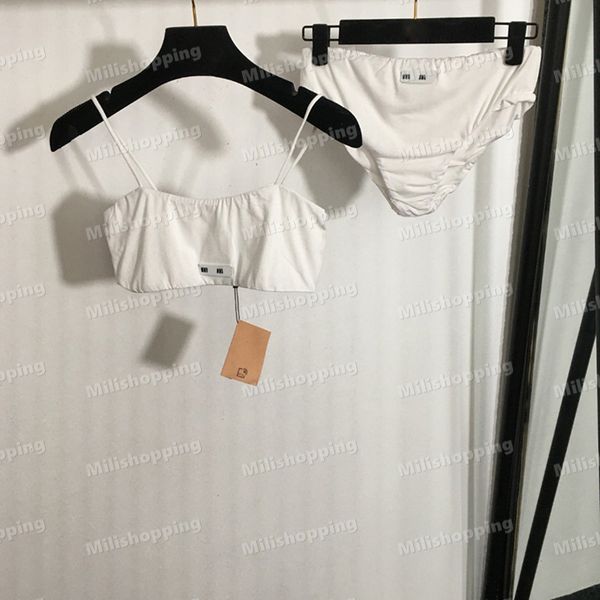 Miu Bra Set Cotton Dreiecksunterlagen Unterwäsche Sexy Crop Tops Designer Push Up NACHWEOW für Frauen