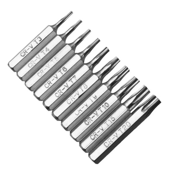 10pcs CR-V TORX BITS SET T3 T4 T5 T6 T7 T8 T9 T10 T15 T20 Cep Telefonu Onarım Araçları Bit