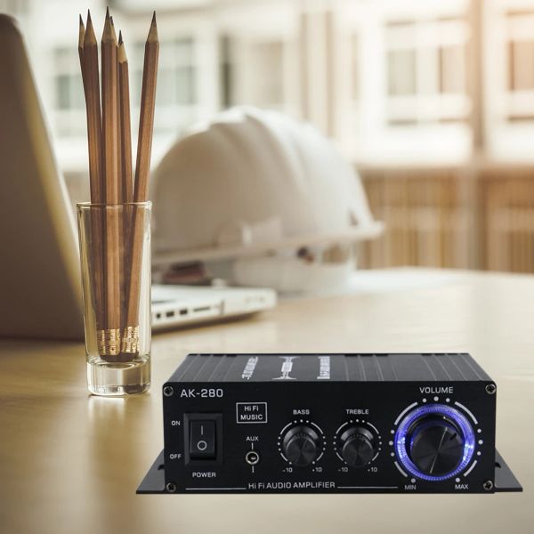 Amplificatore AK280 AUDIO AUDIO AMPLIFIER HIFI BASS Stereo Mini Audio Amplificatore 40W+40W Music Player a doppio canale Home Theater RCA Aux Input