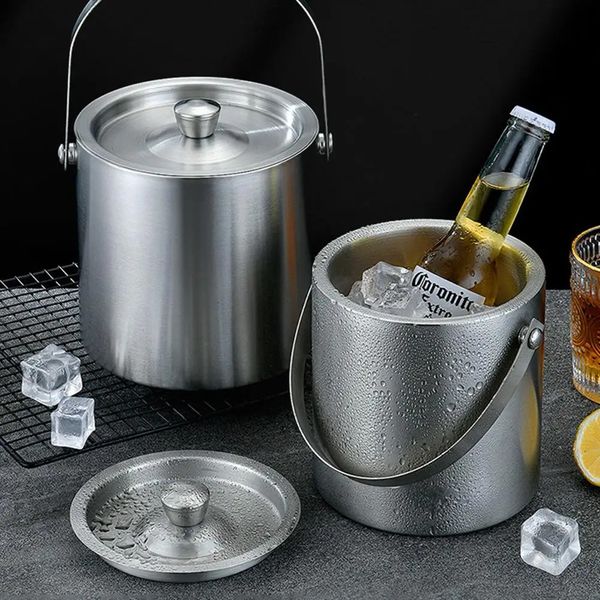 1.6L de aço inoxidável Isolle Bucket Wine Cerventan Champagne KTV Party Cooler 240407