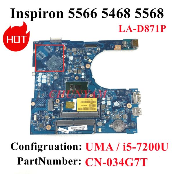 Scheda madre LAD871P T13C0 per Dell Inspiron 5566 5468 5568 Laptop Notebook Madro CN0T13C0 MAINSTOME 100% TEST