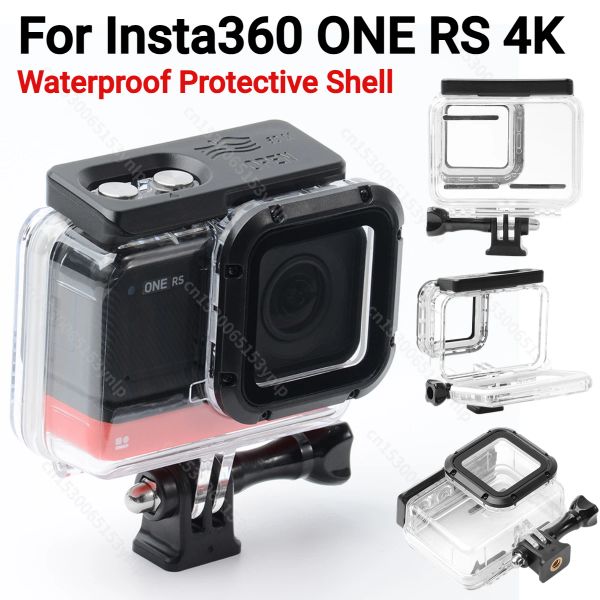 Accessori da 40 m di alloggiamento della fotocamera Case impermeabile Protettore per lenti per instabilità per Insta360 One Rs 4K Accessori per telecamera subacquea sott'acqua