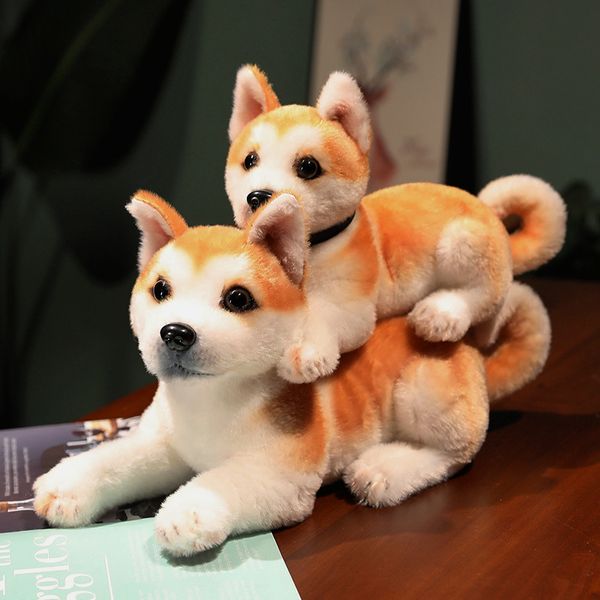 25/30 см REALLIFE AKITA DOG Plush Toy Fucked Lifelike Shiba Inu Dog Puppy Doll мягкая подушка домашний декор подарка день рождения подарок